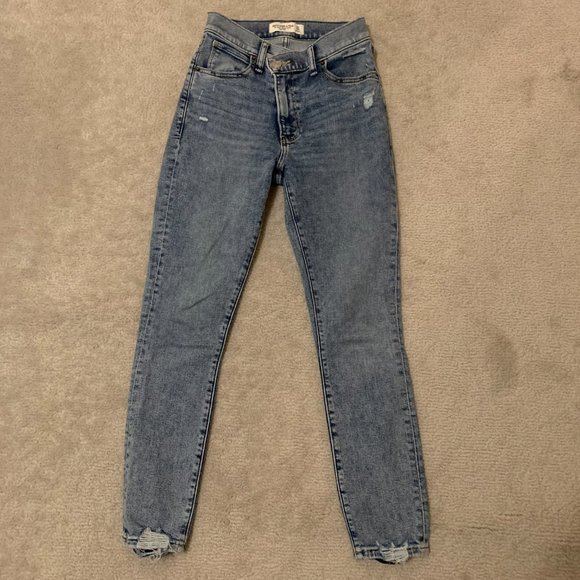 Abercrombie & Fitch Super Skinny Ankle High Rise Jeans 24S - Picture 7 of 8